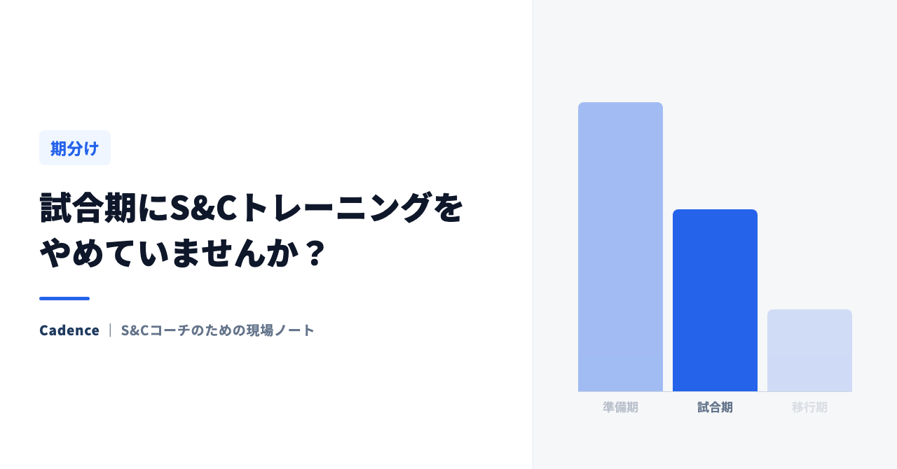 試合期にS&Cトレーニングをやめていませんか？ 試合期の強度・量・頻度の設計方法