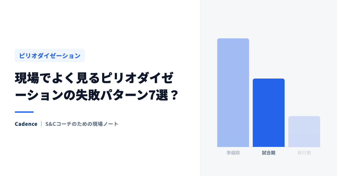 現場でよく見るピリオダイゼーションの失敗パターン7選｜あなたの期分け、大丈夫？
